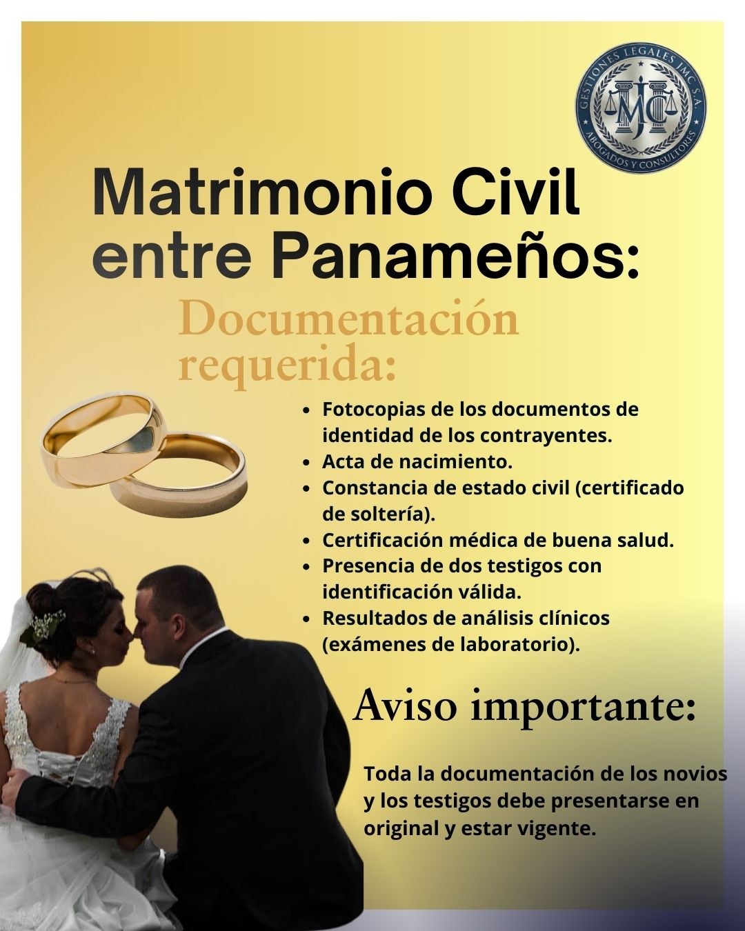 MATRIMONIO CIVIL ENTRE PANAMEÑOS: